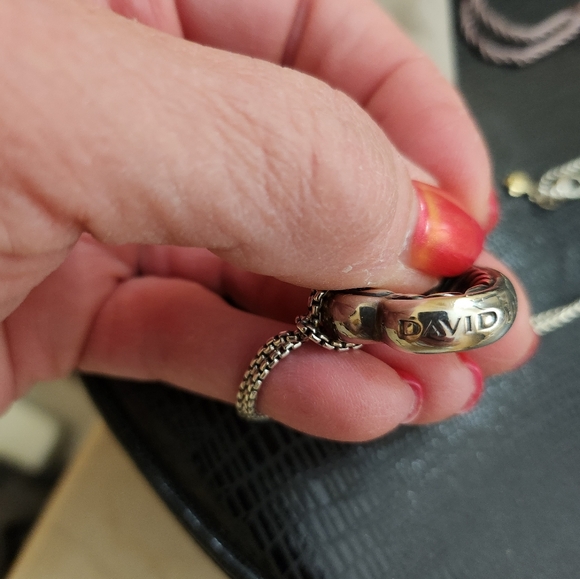 Authentic David Yurman Sterling Silver & 18k Gold Open Heart Cable Necklace - Picture 5 of 9